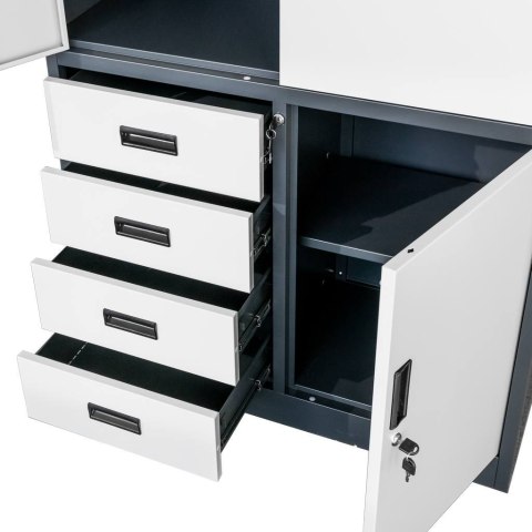 Szafa biurowa metalowa Wenus 4 szuflady pełne drzwi 90x40x185 grafit MTP004763