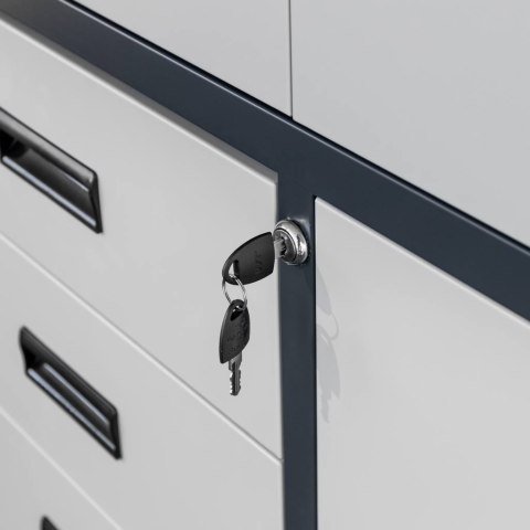 Szafa biurowa metalowa Wenus 4 szuflady pełne drzwi 90x40x185 grafit MTP004763