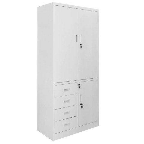 Szafa biurowa metalowa Wenus 4 szuflady pełne drzwi 90x40x185 szara MTP004761