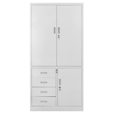 Szafa biurowa metalowa Wenus 4 szuflady pełne drzwi 90x40x185 szara MTP004761