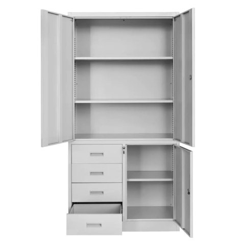 Szafa biurowa metalowa Wenus 4 szuflady pełne drzwi 90x40x185 szara MTP004761