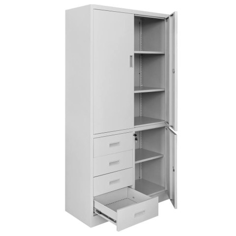 Szafa biurowa metalowa Wenus 4 szuflady pełne drzwi 90x40x185 szara MTP004761