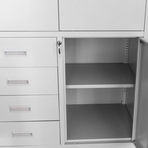 Szafa biurowa metalowa Wenus 4 szuflady pełne drzwi 90x40x185 szara MTP004761