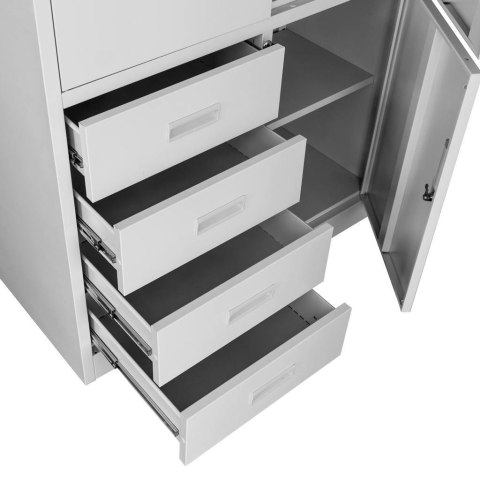 Szafa biurowa metalowa Wenus 4 szuflady pełne drzwi 90x40x185 szara MTP004761