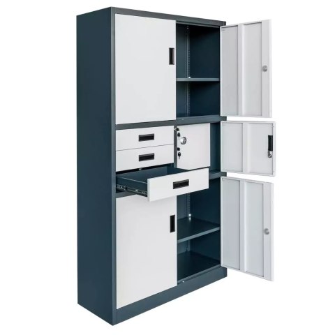 Szafa biurowa metalowa Wenus sejf pełne drzwi 90x40x185 grafit MTP004767