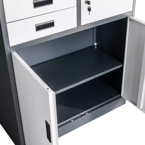 Szafa biurowa metalowa Wenus sejf pełne drzwi 90x40x185 grafit MTP004767