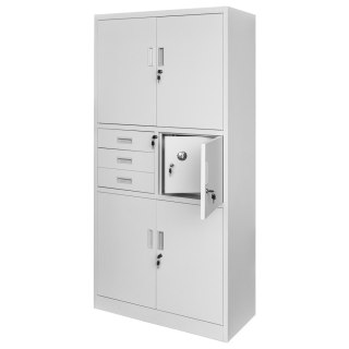 Szafa biurowa metalowa Wenus sejf pełne drzwi 90x40x185 szara MTP004765