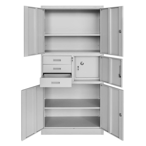 Szafa biurowa metalowa Wenus sejf pełne drzwi 90x40x185 szara MTP004765