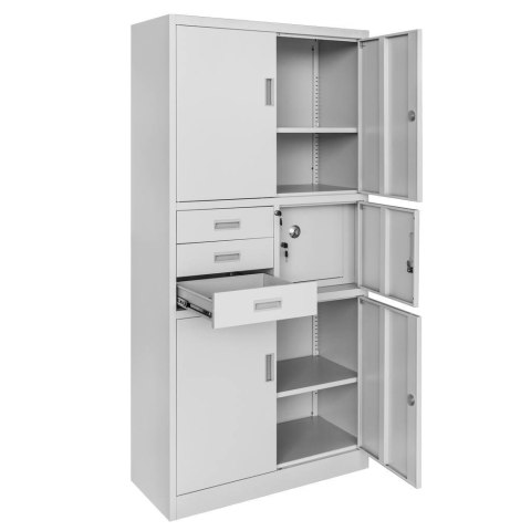 Szafa biurowa metalowa Wenus sejf pełne drzwi 90x40x185 szara MTP004765