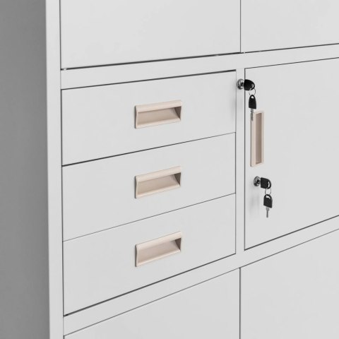 Szafa biurowa metalowa Wenus sejf pełne drzwi 90x40x185 szara MTP004765