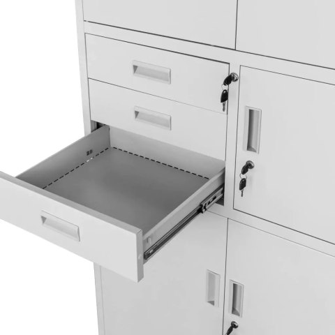 Szafa biurowa metalowa Wenus sejf pełne drzwi 90x40x185 szara MTP004765