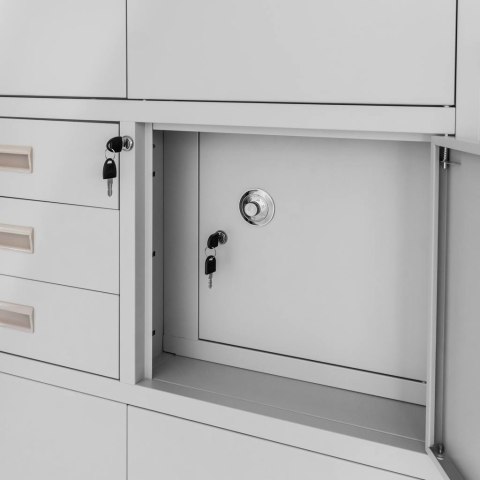 Szafa biurowa metalowa Wenus sejf pełne drzwi 90x40x185 szara MTP004765