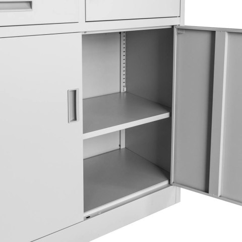 Szafa biurowa metalowa Wenus sejf pełne drzwi 90x40x185 szara MTP004765