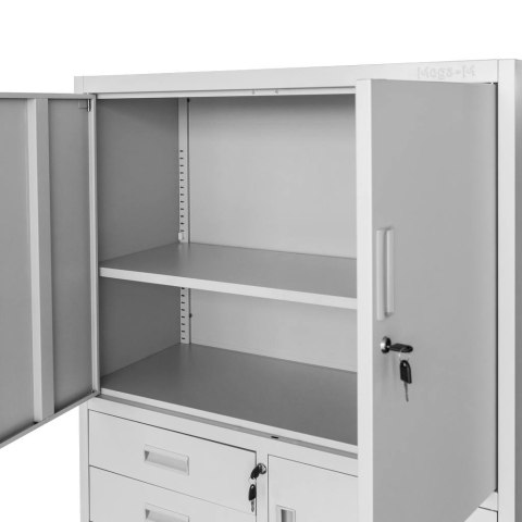 Szafa biurowa metalowa Wenus sejf pełne drzwi 90x40x185 szara MTP004765