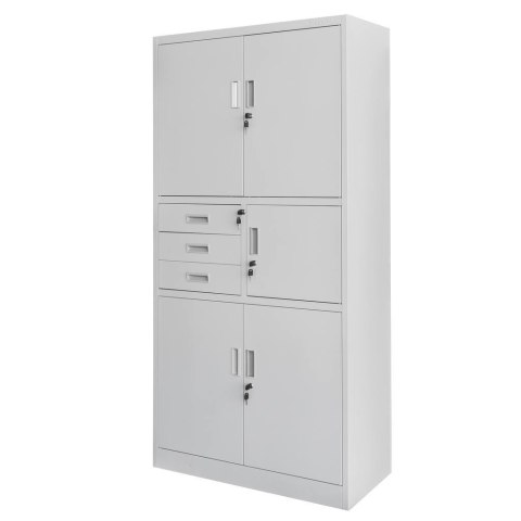 Szafa biurowa metalowa Wenus sejf pełne drzwi 90x40x185 szara MTP004765