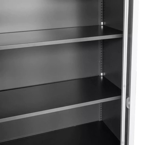 Szafa biurowa metalowa Wenus 4 szuflady przeszklone drzwi 90x40x185 grafit MTP004762