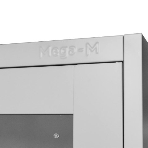 Szafa biurowa metalowa Wenus 4 szuflady przeszklone drzwi 90x40x185 szara MTP004760