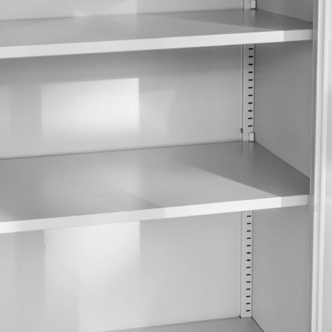 Szafa biurowa metalowa Wenus 4 szuflady przeszklone drzwi 90x40x185 szara MTP004760