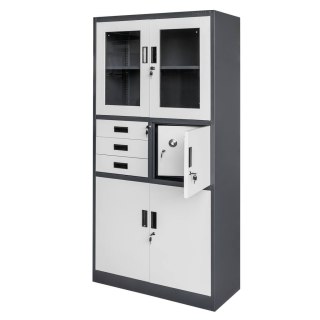 Szafa biurowa metalowa Wenus sejf przeszklone drzwi 90x40x185 grafit MTP004766