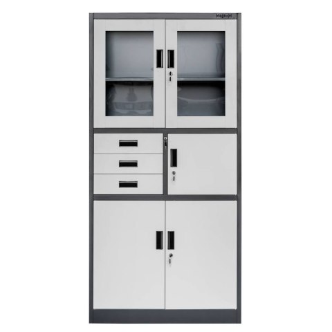 Szafa biurowa metalowa Wenus sejf przeszklone drzwi 90x40x185 grafit MTP004766