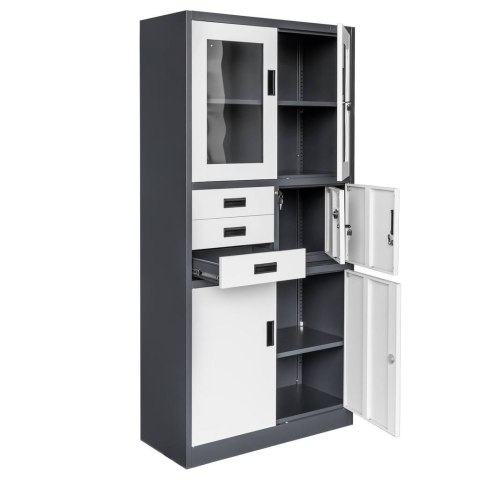 Szafa biurowa metalowa Wenus sejf przeszklone drzwi 90x40x185 grafit MTP004766