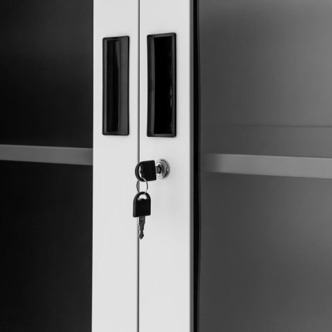 Szafa biurowa metalowa Wenus sejf przeszklone drzwi 90x40x185 grafit MTP004766