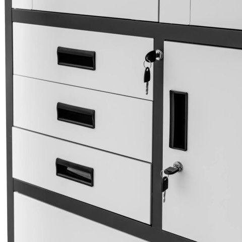 Szafa biurowa metalowa Wenus sejf przeszklone drzwi 90x40x185 grafit MTP004766