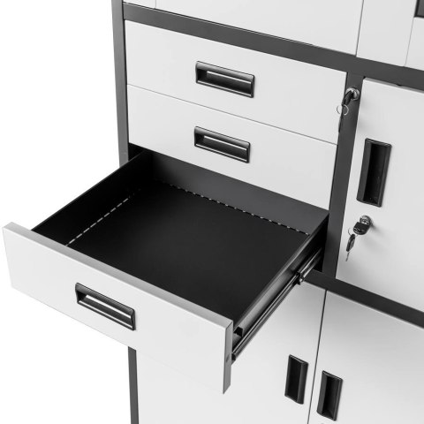 Szafa biurowa metalowa Wenus sejf przeszklone drzwi 90x40x185 grafit MTP004766