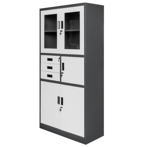 Szafa biurowa metalowa Wenus sejf przeszklone drzwi 90x40x185 grafit MTP004766