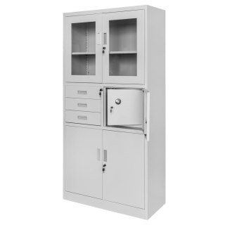 Szafa biurowa metalowa Wenus sejf przeszklone drzwi 90x40x185 szara MTP004764