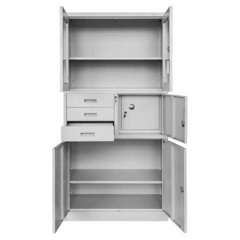 Szafa biurowa metalowa Wenus sejf przeszklone drzwi 90x40x185 szara MTP004764