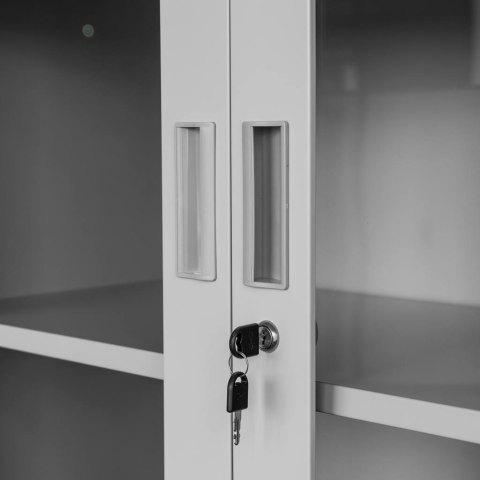 Szafa biurowa metalowa Wenus sejf przeszklone drzwi 90x40x185 szara MTP004764