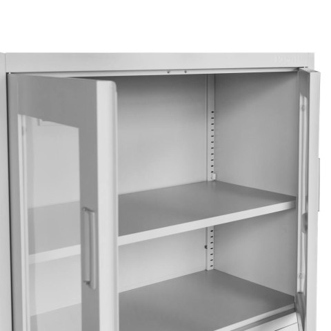 Szafa biurowa metalowa Wenus sejf przeszklone drzwi 90x40x185 szara MTP004764