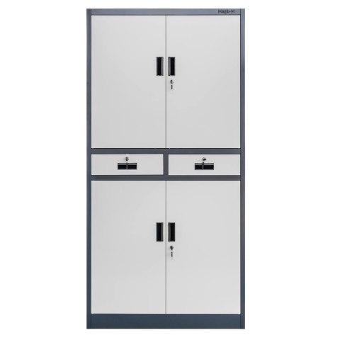 Szafa biurowa Wenus 2 szuflady pełne drzwi 90x40x185 grafit MTP004755