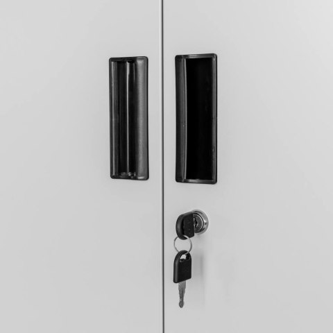 Szafa biurowa Wenus 2 szuflady pełne drzwi 90x40x185 grafit MTP004755