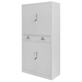 Szafa biurowa Wenus 2 szuflady pełne drzwi 90x40x185 szara MTP004753