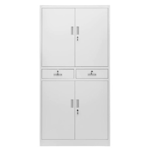 Szafa biurowa Wenus 2 szuflady pełne drzwi 90x40x185 szara MTP004753