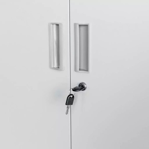 Szafa biurowa Wenus 2 szuflady pełne drzwi 90x40x185 szara MTP004753