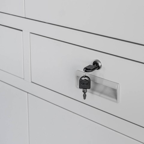 Szafa biurowa Wenus 2 szuflady pełne drzwi 90x40x185 szara MTP004753