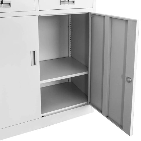 Szafa biurowa Wenus 2 szuflady pełne drzwi 90x40x185 szara MTP004753