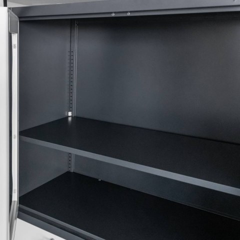 Szafa biurowa Wenus 2 szuflady przeszklone drzwi 90x40x185 grafit MTP004754