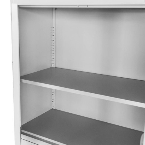 Szafa biurowa Wenus 2 szuflady przeszklone drzwi 90x40x185 szara MTP004752