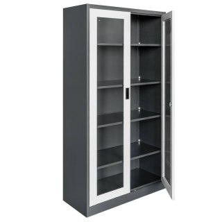 Szafa biurowa Wenus przeszklone drzwi 90x40x185 grafit MTP004758