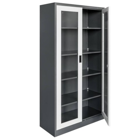 Szafa biurowa Wenus przeszklone drzwi 90x40x185 grafit MTP004758