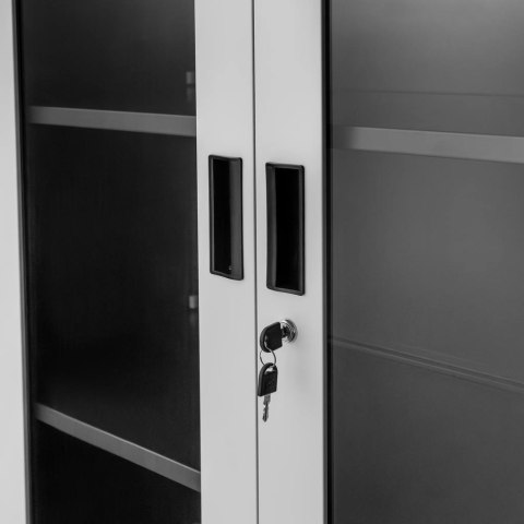 Szafa biurowa Wenus przeszklone drzwi 90x40x185 grafit MTP004758