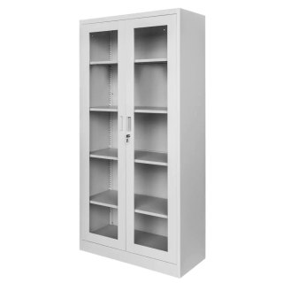 Szafa biurowa Wenus przeszklone drzwi 90x40x185 szara MTP004756