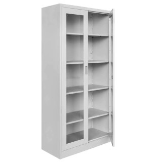 Szafa biurowa Wenus przeszklone drzwi 90x40x185 szara MTP004756