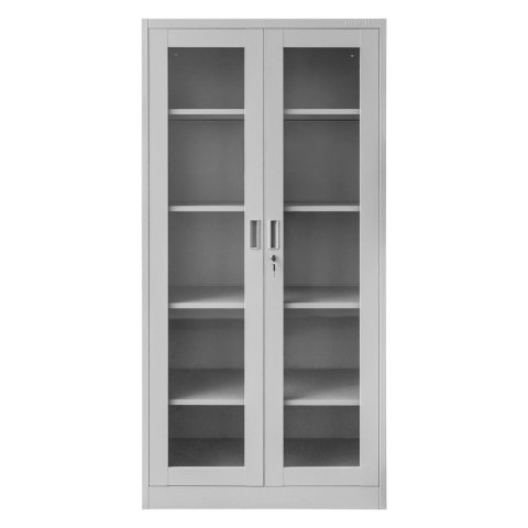 Szafa biurowa Wenus przeszklone drzwi 90x40x185 szara MTP004756