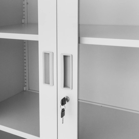 Szafa biurowa Wenus przeszklone drzwi 90x40x185 szara MTP004756