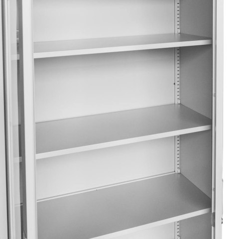 Szafa biurowa Wenus przeszklone drzwi 90x40x185 szara MTP004756